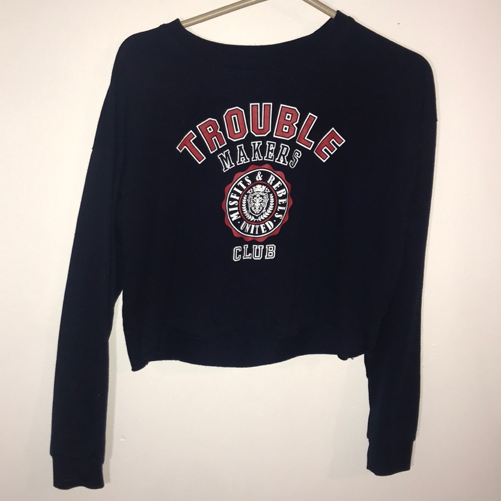 “Trouble Makers Club” Long Sleeve Crop